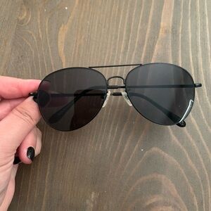 Classic Black Aviator Sunglasses